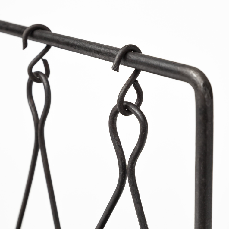 19" Charcoal Metal Vintage Spice Rack Tabletop Sculpture