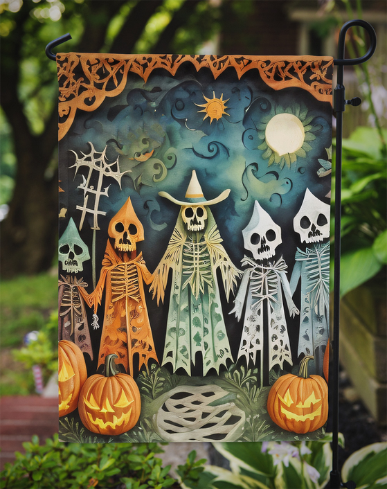 Papel Picado Skeletons Spooky Halloween Garden Flag