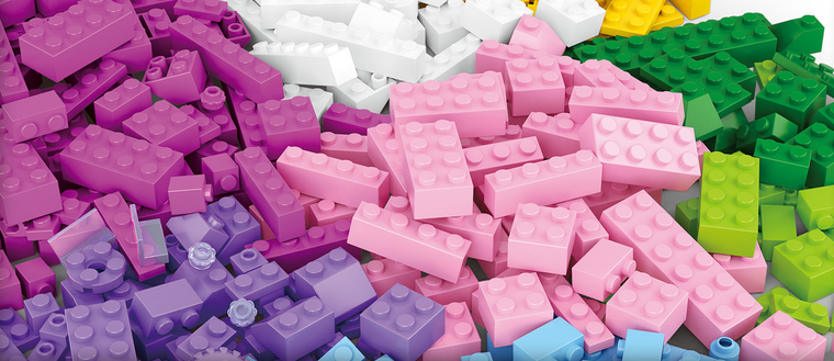 Kiddy Bricks, Girl's Soft Color Brick Set (415 Pcs)