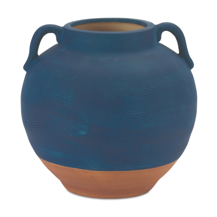 Ceramic Urn Vase with Terra Cotta Accent