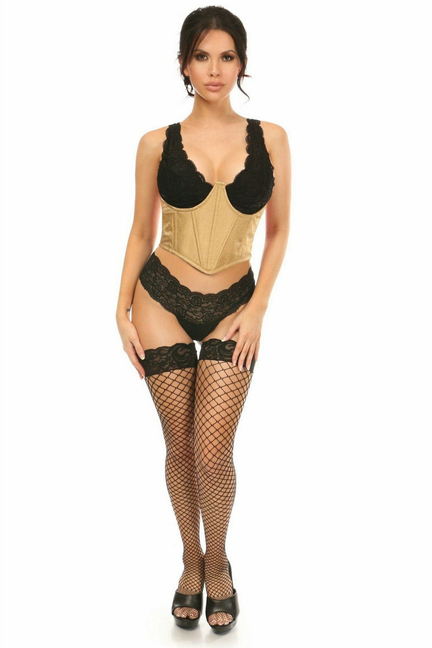 Lavish Brocade Open Cup Waist Cincher