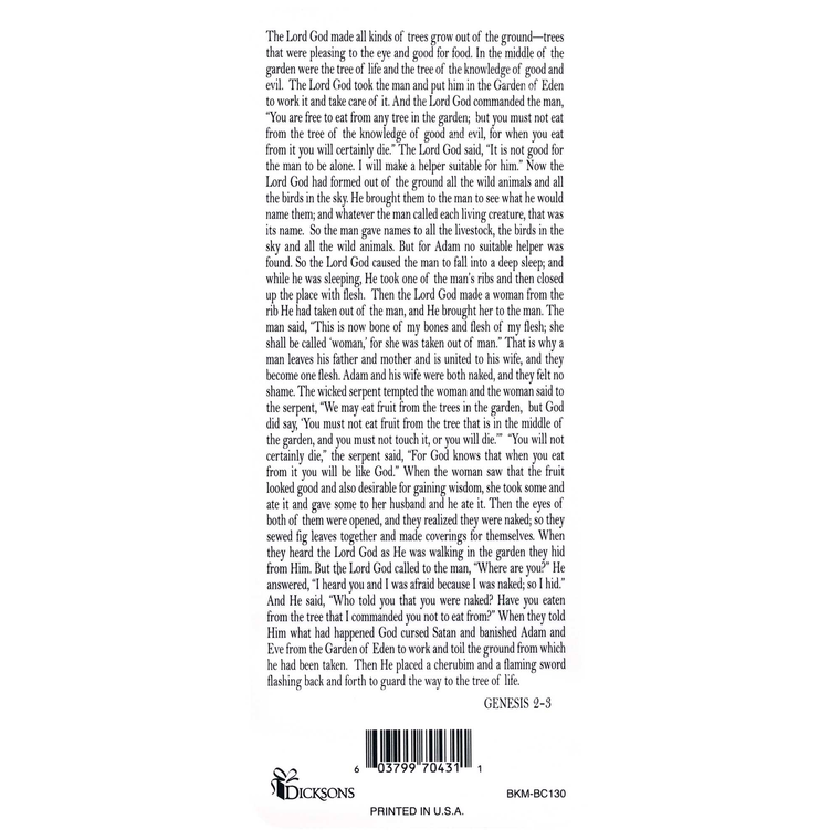 Bookcard Adam & Eve Genesis 2-3