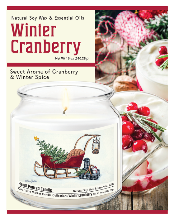 Courtside Market Santas sleigh Candle Glass Jar with Glass Lid