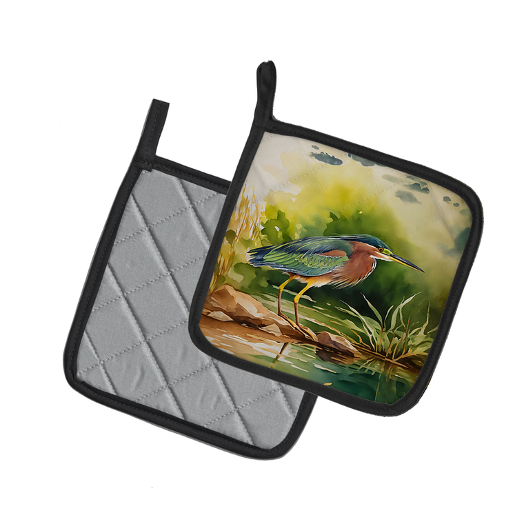 Watercolor Birds Pair of Pot Holders