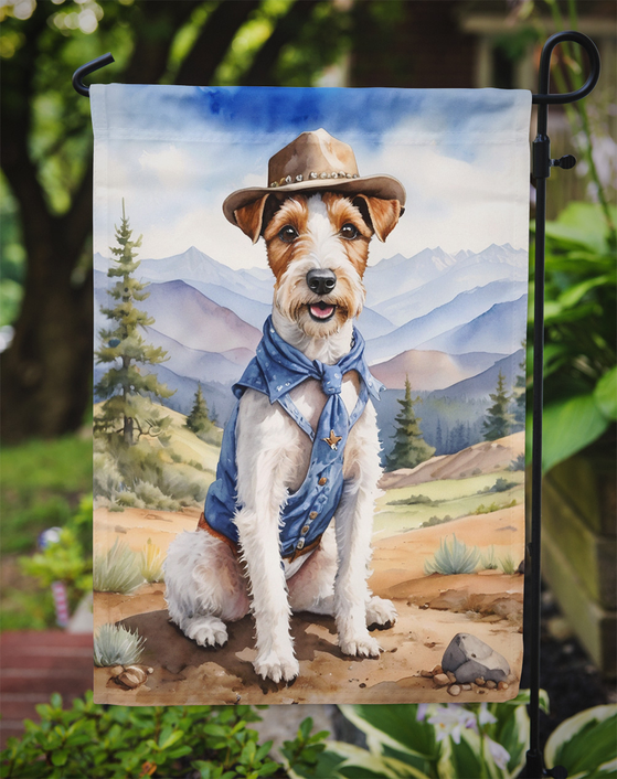 Fox Terrier Cowboy Welcome Garden Flag