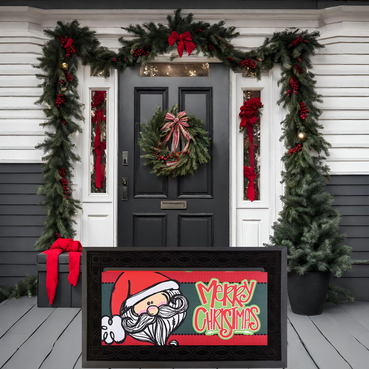 Doormat Insert Santa Merry Christmas