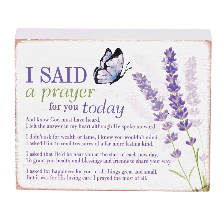 Tabletop Plaque Lavender Said Prayer 4x3