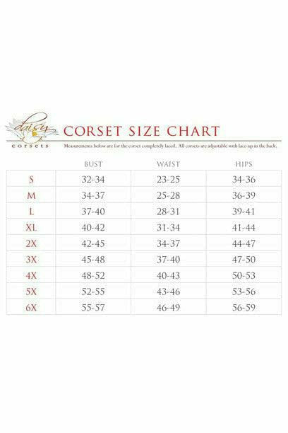 Top Drawer Satin Double Steel Boned Curvy Cut Waist Cincher Corset with Lace-Up Sides