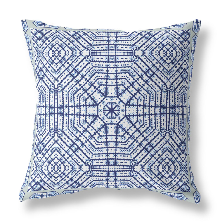 18” Navy White Geostar Indoor Outdoor Throw Pillow - 606114026600