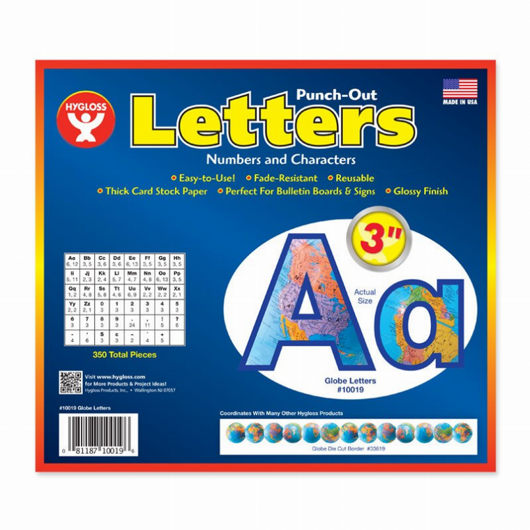 Globes Punch-Out Letters