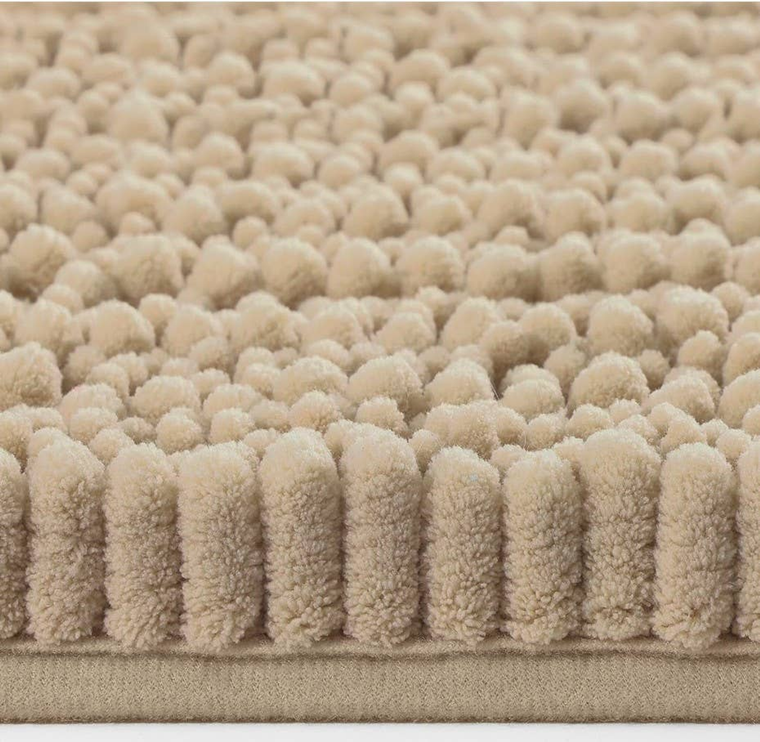 2 Piece Soft Cozy Plush Chenille Bath Mat & Contour Bath Rug