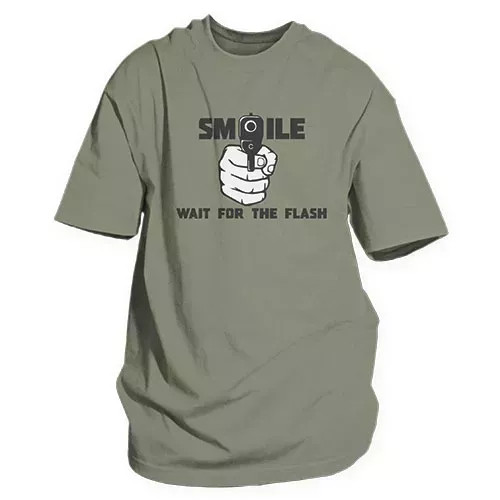 Smile For The Flash Men's T-Shirt Olive Drab