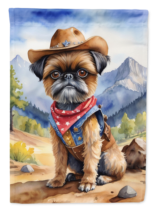 Brussels Griffon Cowboy Welcome Garden Flag
