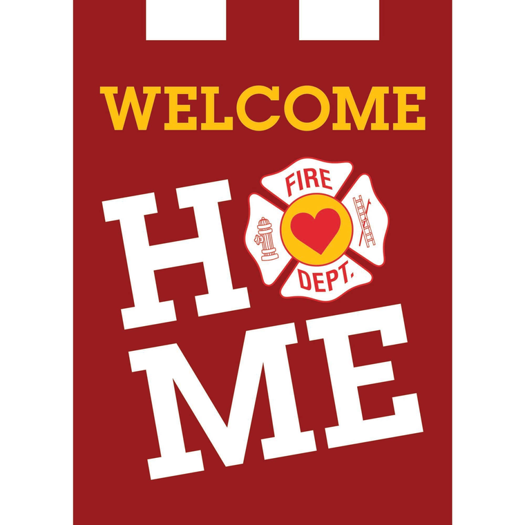 Garden Fire Fighter Welcome Flag