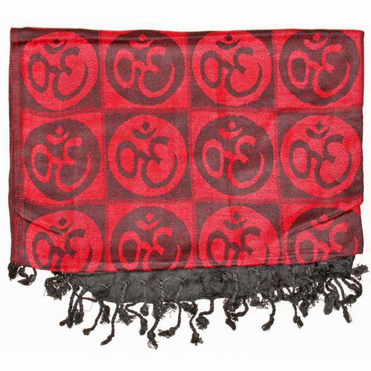 Om Meditation Symbol Handwoven Tassel Scarf