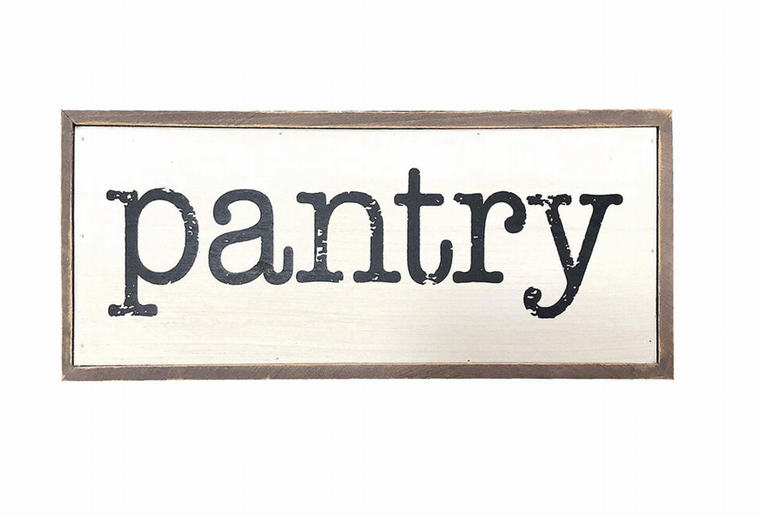 Rustic Wood Pantry Box Sign- Farmhouse Kitchen Freestanding Decor