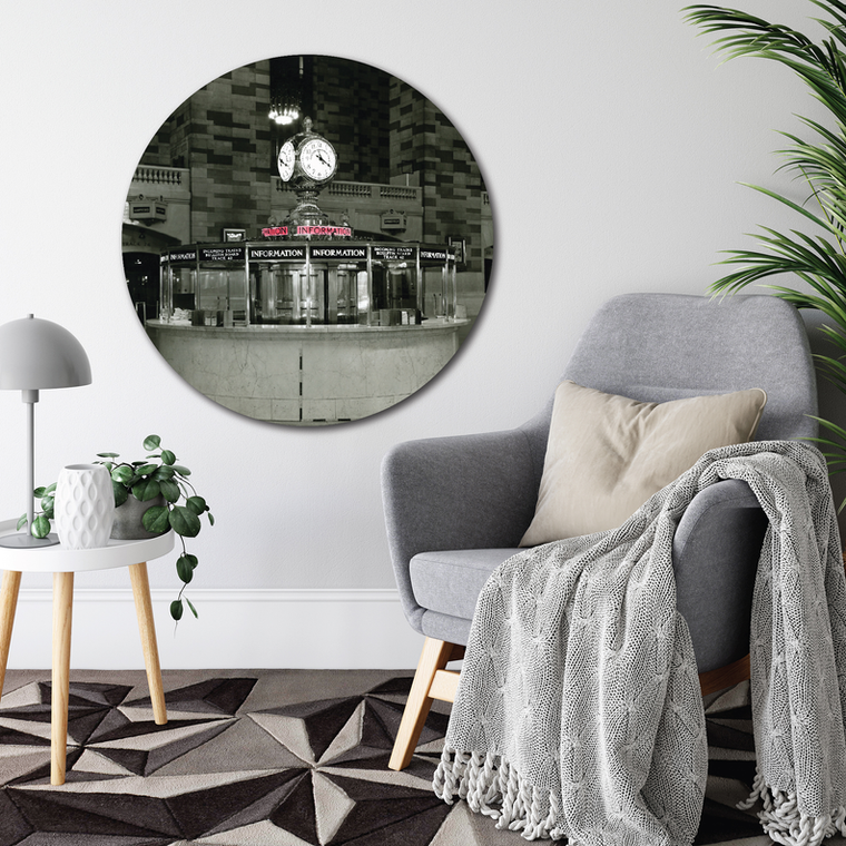 Courtside Market Grand Central - Information Booth & Clock Circular Wood Decor