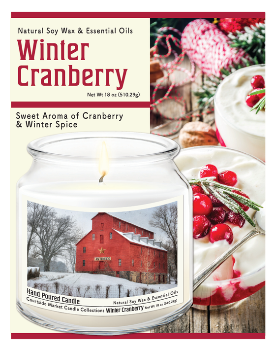 Courtside Market Snow at the Farm Candle Glass Jar with Glass Lid