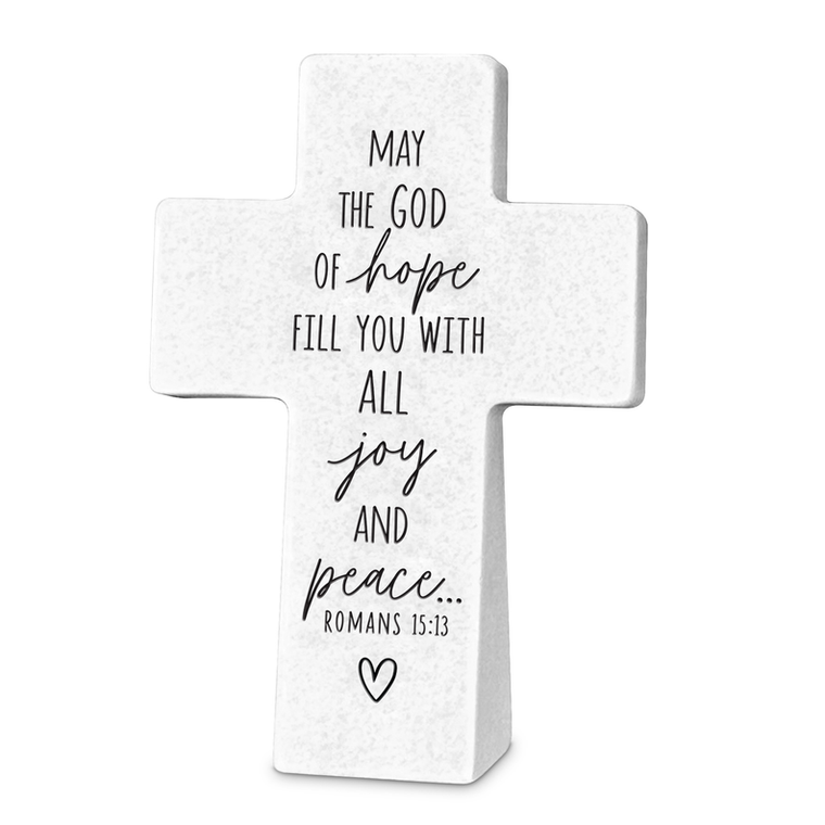 Tabletop Cross Hope Resin Wedge-Base