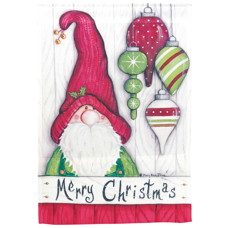 Gnome Merry Christmas Flag Poly 