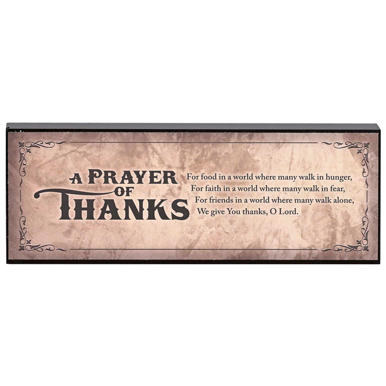 Tabletop Plaque Prayer Of Thanks MDF