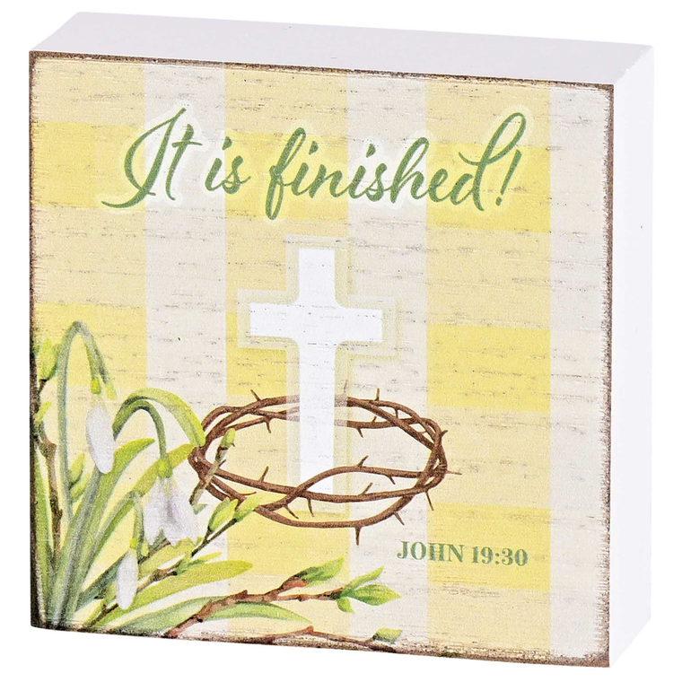 Tabletop Plaque Floral It Is Finished