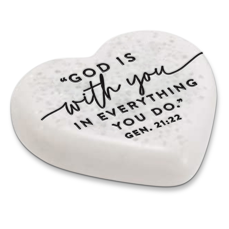 ScriptureStone Heart God With You 2.25In
