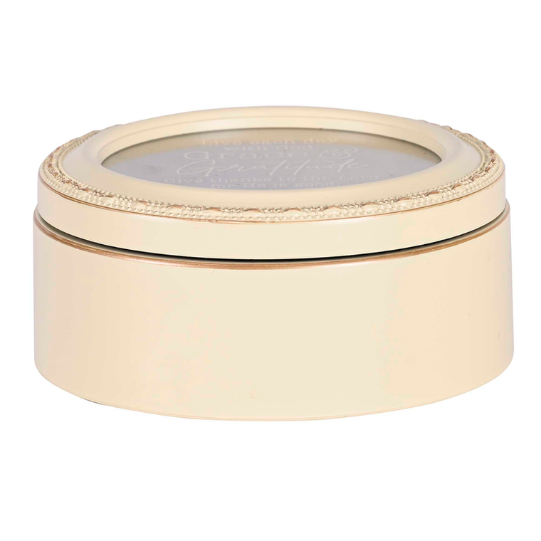 Keepsake Box Round Ivory Grace Gratitude
