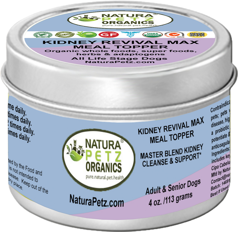 Kidney Revival Max Meal Topper* Master Blend Kidney Cleanse & Support* Adult And Senior Dogs & Cats*
