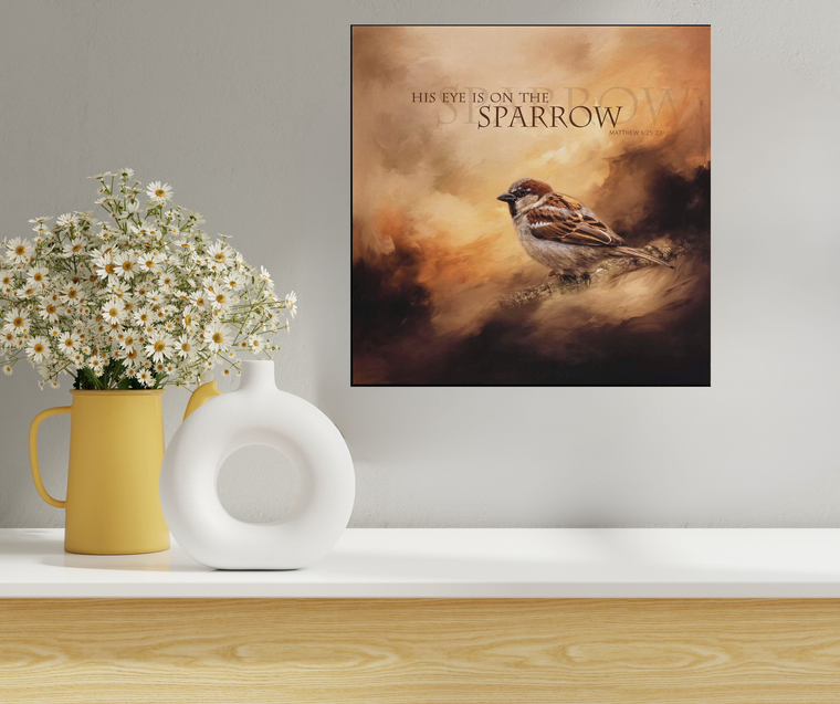Wall Plaque Eye On The Sparrow 12x12