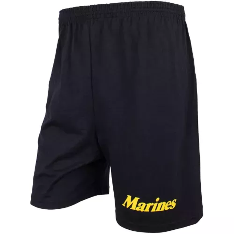 Men's Black Running Short - Yellow Marines