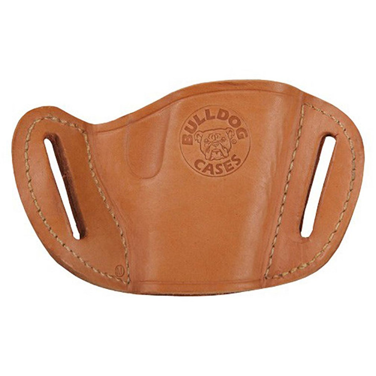 Bulldog Medium  Right Hand Tan Molded Leather Belt Slide Holster - 672352007459