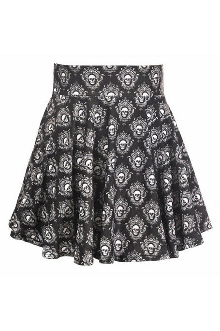 Skulls Stretch Lycra Skirt