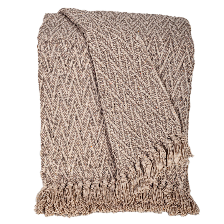 Handloomed Brown Cotton Slub Throw (52"x67") from Parkland Collection