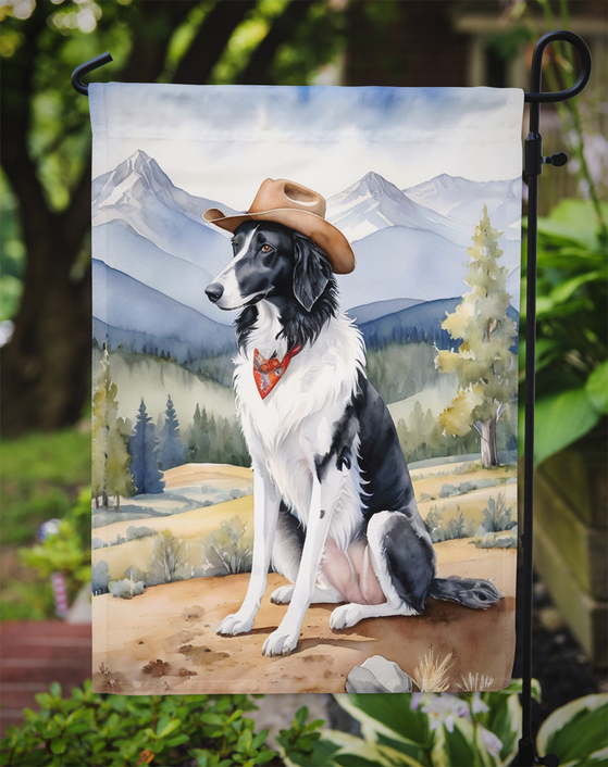 Borzoi Cowboy Welcome Garden Flag