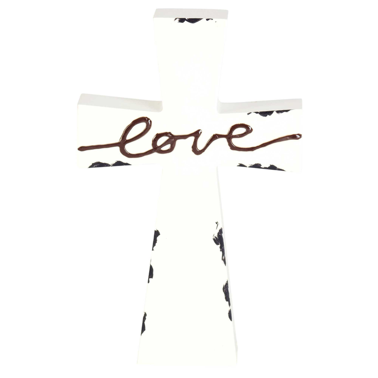 Tabletop Cross Love Enamel-look