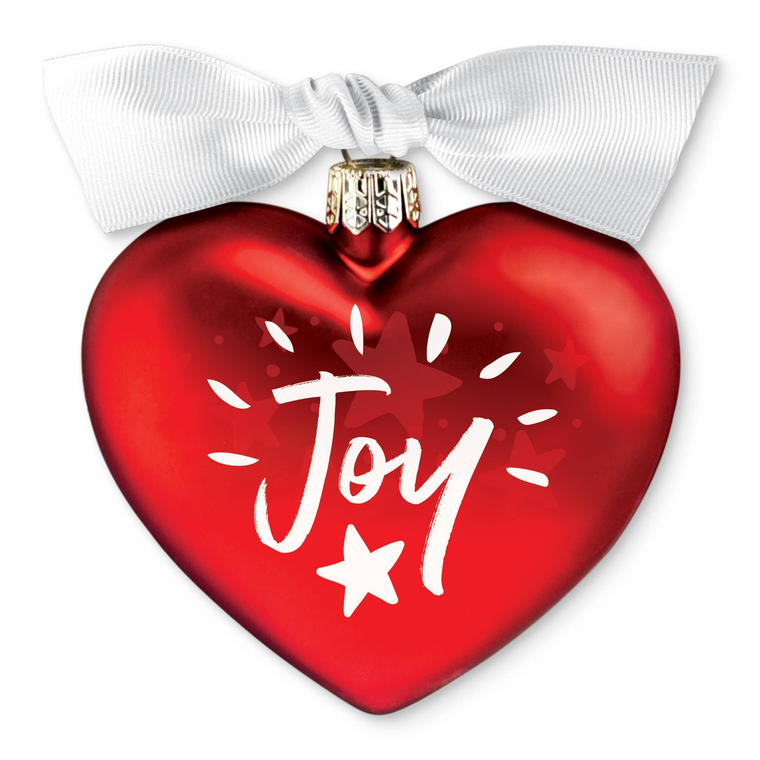 Ornament Heart Joy Ribbon Hang