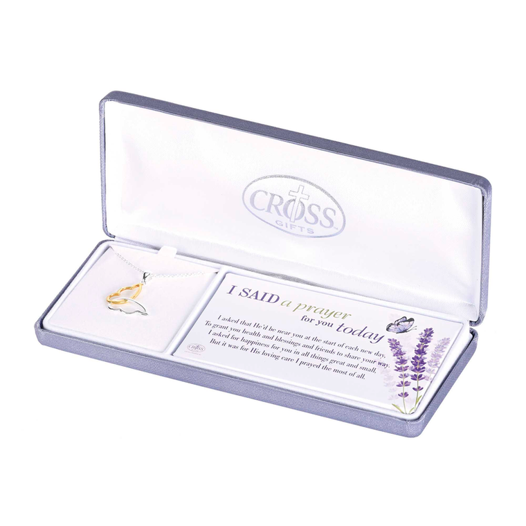 Necklace I Said A Prayer Butterfly 2Tone