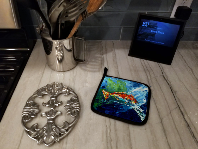 Break Through Red Fish Pair of Pot Holders