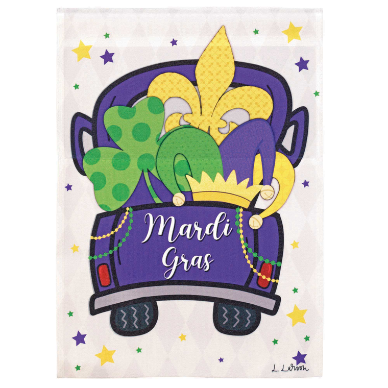 Flag Mardi Gras Truck Polyester 30x44
