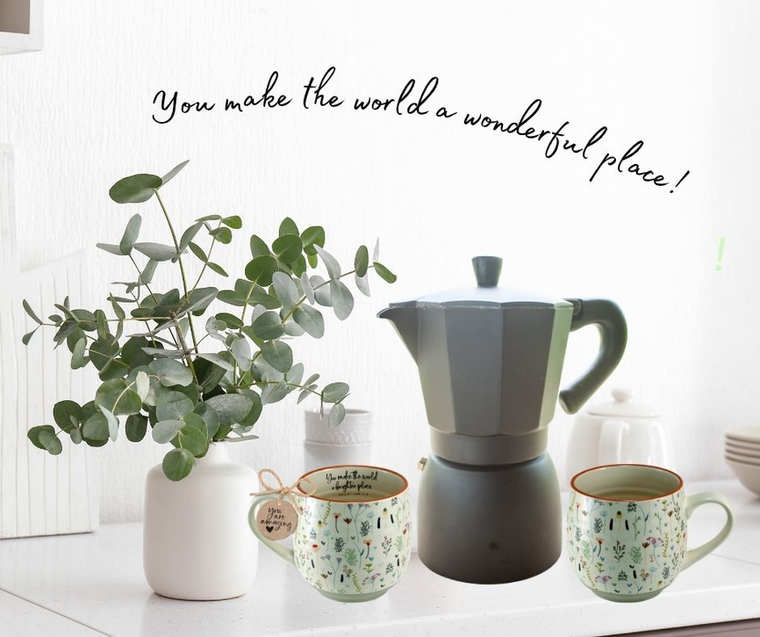 Coffee Mug Make The World Vintage Floral