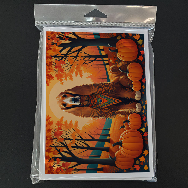 Afghan Hound Fall Greeting Cards Pack of 8