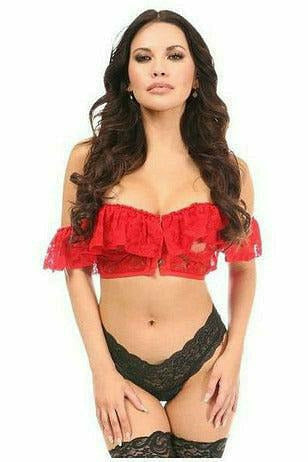 Lavish Sheer Lace Off-The-Shoulder Underwire Short Bustier