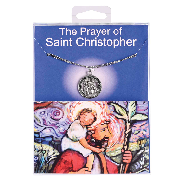Necklace St Christopher Medal 24Inch