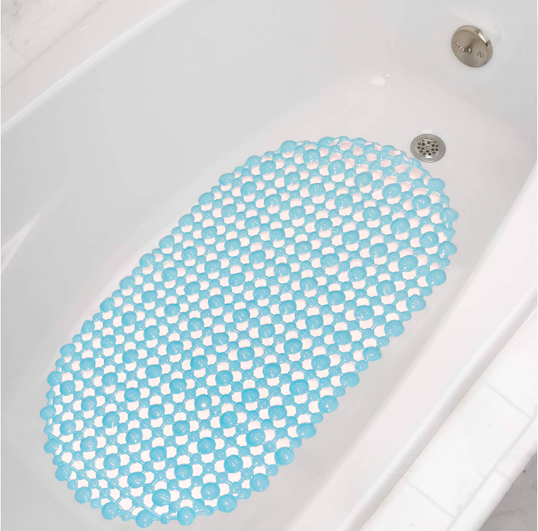 Blue Transparent Stone Pebble PEVA Shower Curtain Liner
