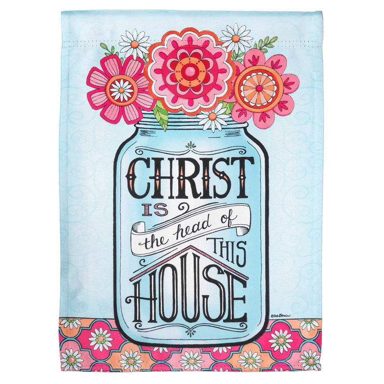 Floral Mason Jar Christ Is The Head Garden Outdoor Flag