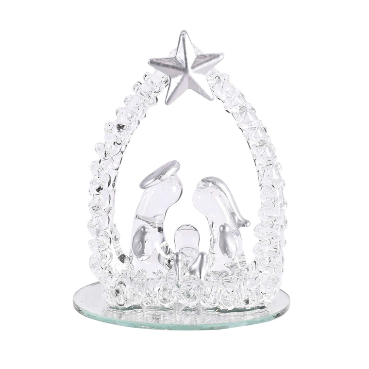 Ornament Holy Family Glass 3H