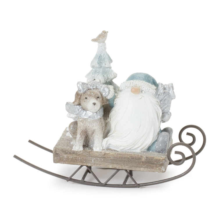 Gnome on Sled Figurine