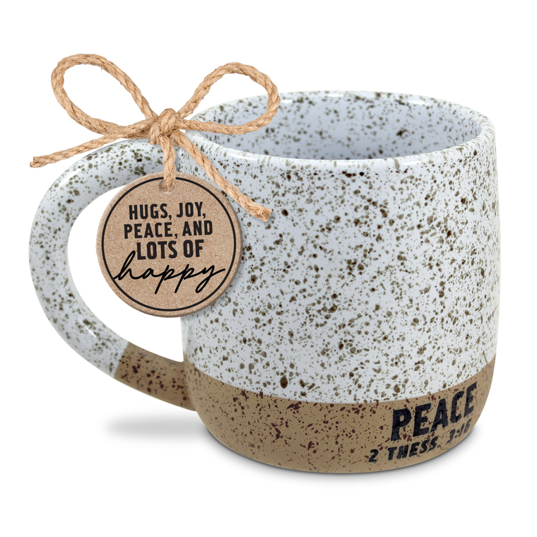 Mug Speckled Stone Peace White18Oz