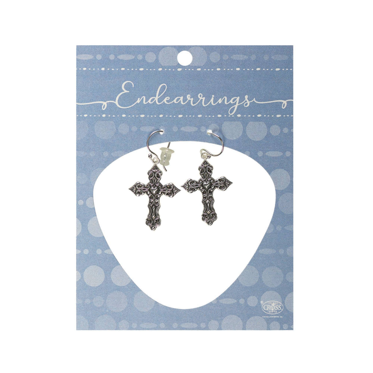 Earring With Sculpted Cross/Heart